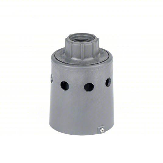 Round inlet valve with a cylindrical body and a side-mounted opening for easy installation, designed for precise liquid level control in tanks. The Hudson Valve V ensures efficient and reliable performance for tank top regulation.