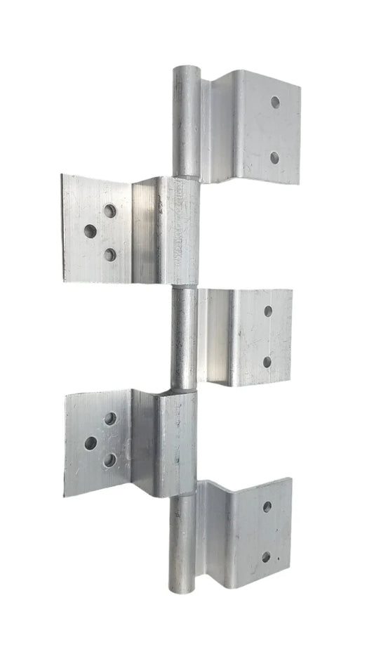 Five-leaf aluminum hinge with a lightweight yet durable design, ideal for exterior trim or door applications. Features a smooth, metallic finish and precision hinges for secure, long-lasting performance in high-traffic areas.